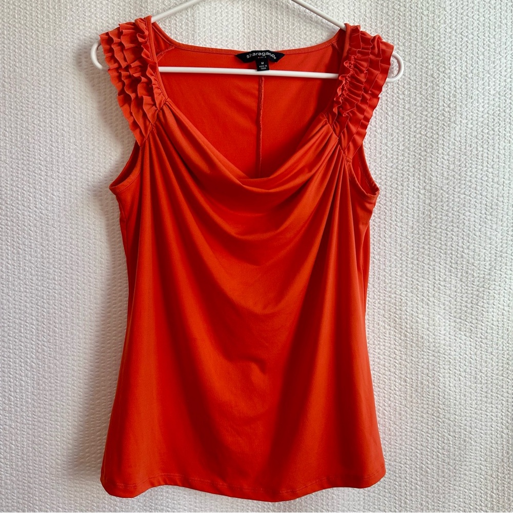 Sharagano Women’s Orange Sleeveless Top Size: Medium